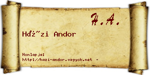 Házi Andor névjegykártya