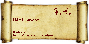 Házi Andor névjegykártya