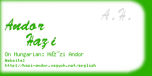 andor hazi business card